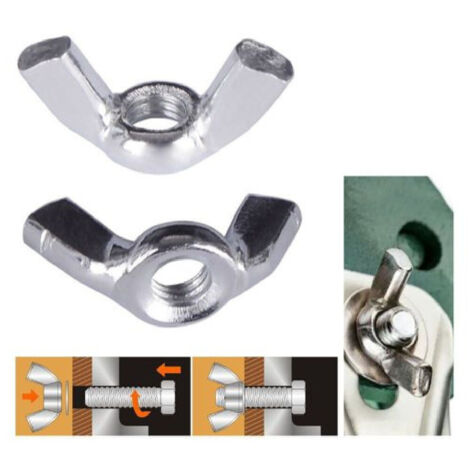 120 Dadi Ad Ala M6 In Acciaio Inox – Set Di Dadi A Farfalla Antiruggine, Filettatura Manuale, Senza Attrezzi