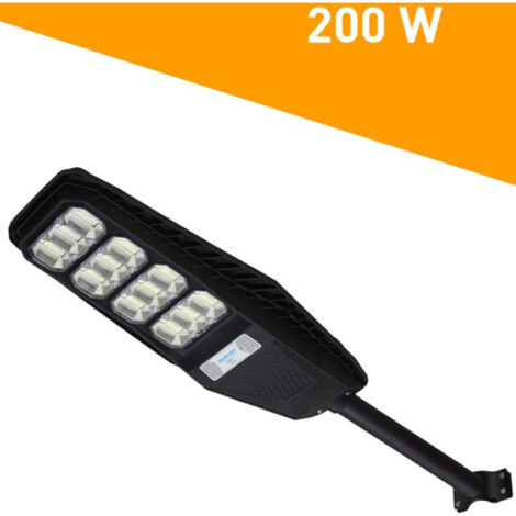 TRADE SHOP - Lampione Stradale Luce Energia Solare Led 200watt Sensore Pir Staffa Telecomando -