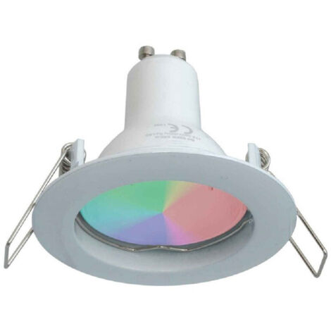 TRADE SHOP - Faretto Led 6 W Incasso 6cm Tondo Rgb+3000k Rgbw Gu10 Effetti Luce Colorata 230v - Bianco