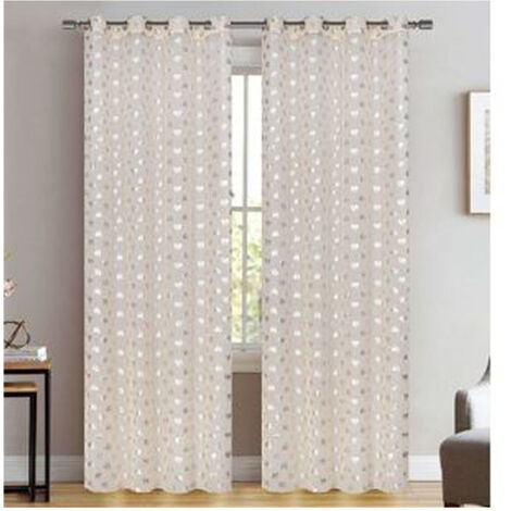 TRADE SHOP - Tenda Rosella Cuori Pannello Singolo 8 Borchie Porta Finestra Bastone 140x280 Cm -
