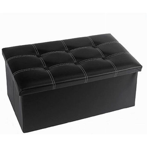 Pouf AKORD LILI In Velluto Apribile Con Contenitore Colore Nero Altezza 45 Cm