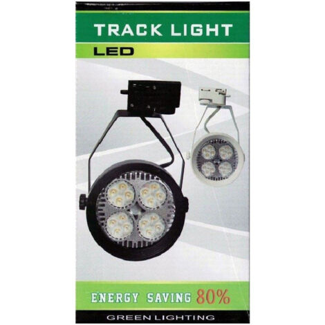 TRADE SHOP - Track Light Con Lampada Par 40 Watt Ventilata Attacco E27 Con Portalampada - Nero
