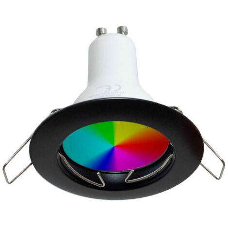TRADE SHOP - Faretto Led 6 W Incasso 6cm Tondo Rgb+3000k Rgbw Gu10 Effetti Luce Colorata 230v - Nero (1/4)