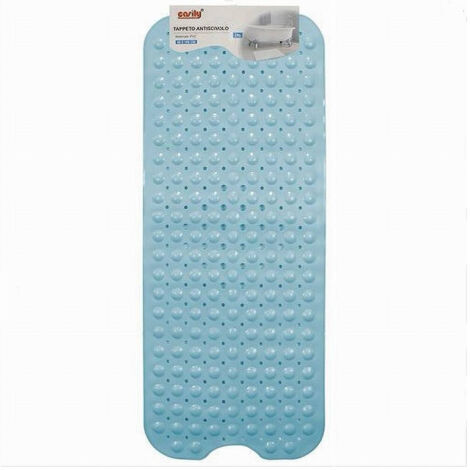 TRADE SHOP - Tappetino Per Vasca Antiscivolo 100 X 40 Cm Tappeto Doccia In Pvc 79742 Azzurro -