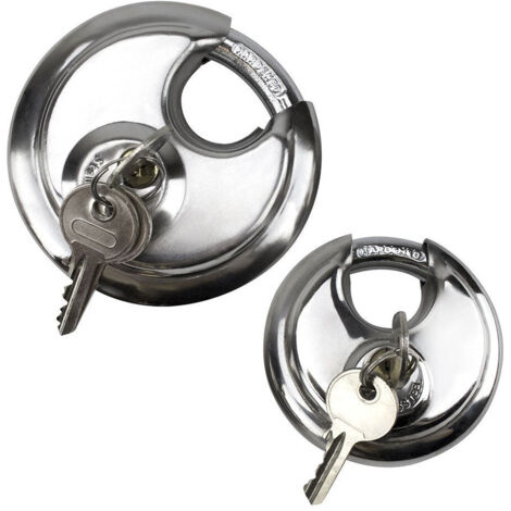 TRADE SHOP - Lucchetto In Acciaio Corazzato Blocca Disco Per Moto Bici 70mm Con 2 Chiavi -