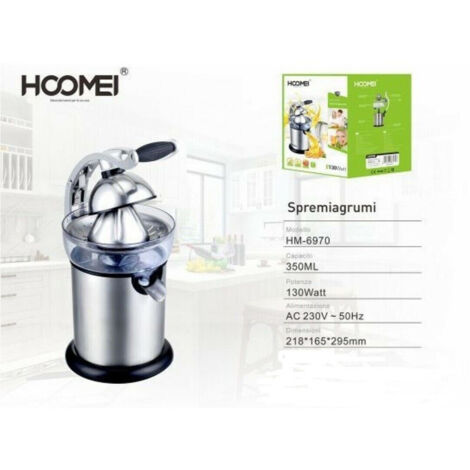 TRADE SHOP - Spremiagrumi Limoni Arance Elettrico Professionale 350ml 130 Watt Hoomei Hm-6970 -