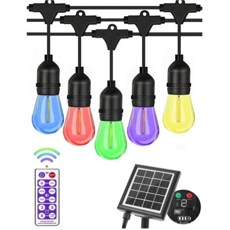 KEWUZY Catena luminosa da campeggio arrotolabile, 10 m, impermeabile, ricarica USB, con 8 modalità di illuminazione, batteria per campeggio, escursionismo e decorazione del cortile
