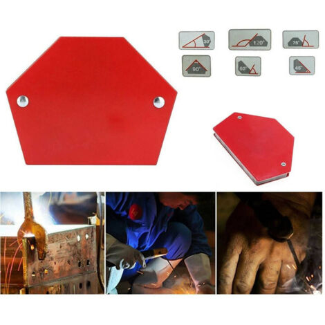 TRADE SHOP - Squadra Magnetica Magnete Saldatura 30° 45° 60° 75° 90° 120° 25lb 12kg Esagonale - (1/4)