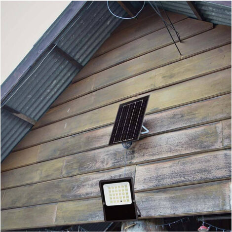 TrAdE Shop Traesio - Faro Con Pannello Solare Ip65 E Sensore Crepuscolare Proiettore 50 100 200 300w -  50 Watt