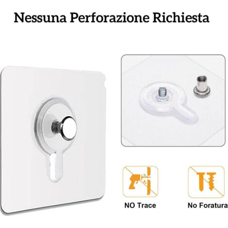 VEGCOO 15 Pezzi Ganci Adesivi Ganci Autoadesivi Per Quadri Trasparenti