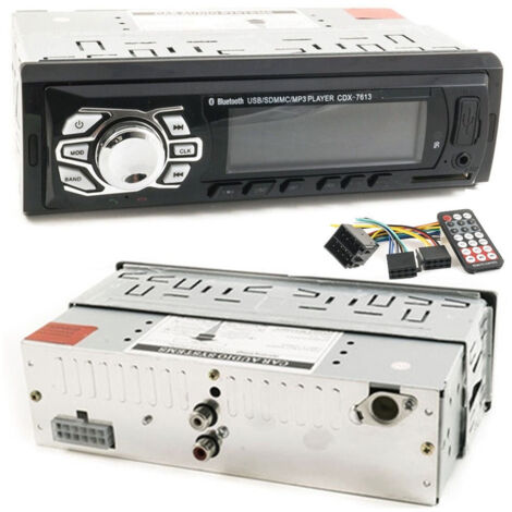 TRADE SHOP - Autoradio Stereo Auto Bluetooth Fm Mp3 Slot Usb Sd Aux Cdx-7613 Con Telecomando -