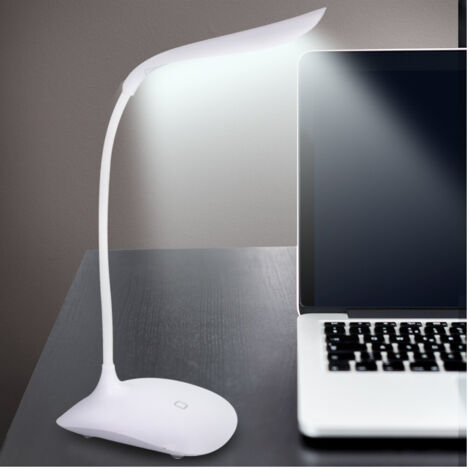 TRADE SHOP - Lampada Da Scrivania Touch 14 Led Bianco Luce Regolabile E Collo Ergonomico - (1/5)