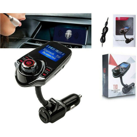 TRADE SHOP - Trasmettitore Fm Bluetooth Wireless T10 Kit Auto Vivavoce Lettore Mp3 Usb -