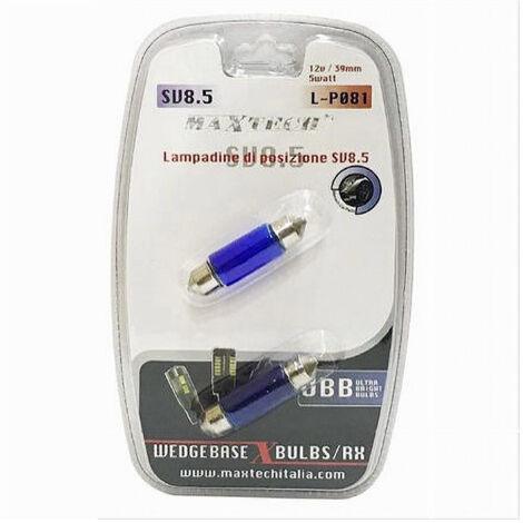 TRADE SHOP - Lampadine Di Posizione Sv8.5 12v 39mm 5w Maxtech L-p081 Lampadine Ultra Luminose - (1/2)