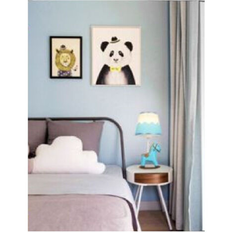 TRADE SHOP - Lampada Da Comodino Scrivania Cameretta Bimba Bimbo Cavallo A Dondolo E27 D09 - Blu