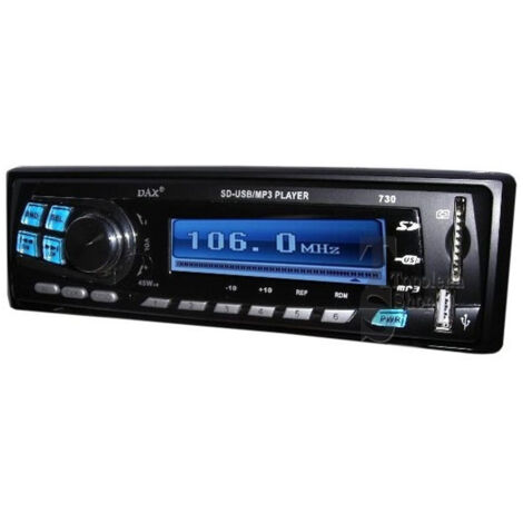 TRADE SHOP - Stereo Autoradio Auto Camper Radio Fm Mp3 Porta Usb Slot Sd Lcd Dax730 Mp3 45w -