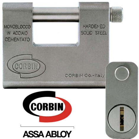 TRADE SHOP - Lucchetto Grizzly In Acciaio Cementato Antitrapano Con Chiave Dom Corbin -    -69 mm   -