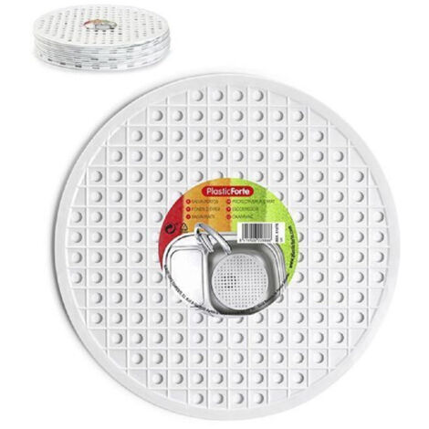TRADE SHOP - Tappeto Tappetino Per Lavello In Plastica Tondo Cucina Rotondo Bianco 1187501 -
