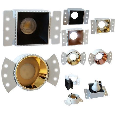 TRADE SHOP - Porta Faretto Da Incasso Lampadine Led Gu10 7watt Per Controsoffitto Cartongesso - ROSE GOLD MATT -Quadrato - (1/5)