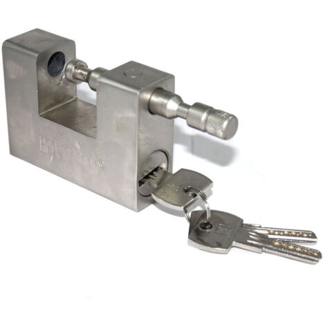 TRADE SHOP - Lucchetto In Acciaio Temprato Corazzato Antiscasso Catenaccio Per Cancello 94mm -