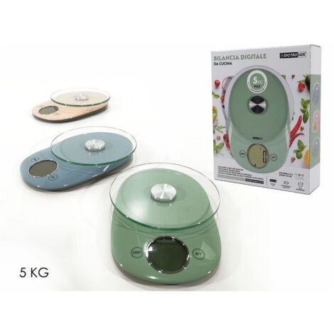 TRADE SHOP - Bilancia Cucina Digitale Fino A 5kg Display Lcd Autospegnimento 3 Colori 690225 -