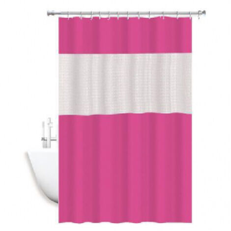 TRADE SHOP - Tenda Doccia Vasca Impermeabile Antimuffa Rosa/fuxia Giuntura 180x200cm 3d 52133 -