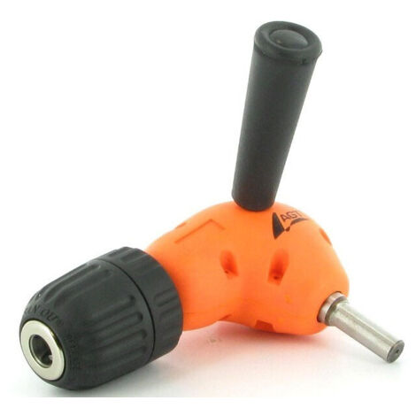 TrAdE Shop Traesio - Mandrino Autoserrante T Angolare Angolo 90° Per Trapano A Cremagliera 10mm 3/8" - (1/4)