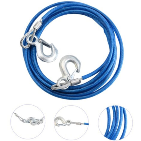 Dunlop Fune Di Traino Con Ganci 4 M X 18 Mm - Portata 3000 Kg, Per Emergenze Auto
