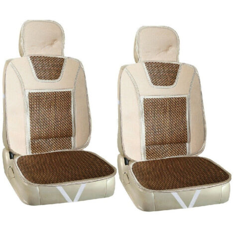 Generico Coprisedili Auto Estivi In Fibra Di Bambù Grigio - Set Da 2 Per Sedili Anteriori - Modello LX15117