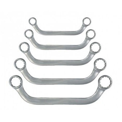TRADE SHOP - Set Kit 5 Pezzi Chiavi Poligonali Doppie Speciali A U In Chrome Vanadium -