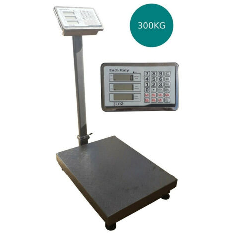 TRADE SHOP - Bilancia Industriale Da Terra Con Piattaforma Display Digitale Peso 300 Kg -