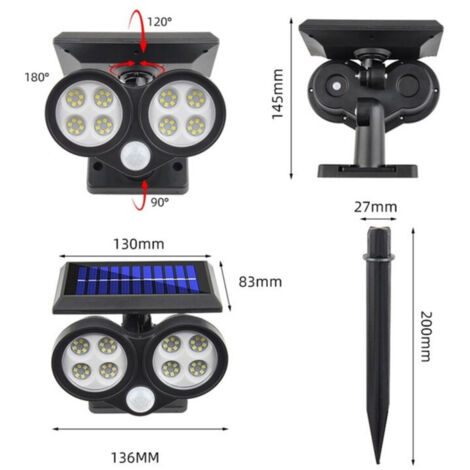 Applique Murale LED COB 5W IP65 - Noir, Lumière Froide 6000K, étanche, Marque DRIWEI