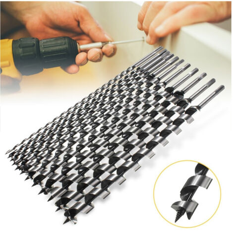 TRADE SHOP - Kit 6 Punte Per Trapano Tassellatore Puntale Trivella Autofilettante Legno 460m -
