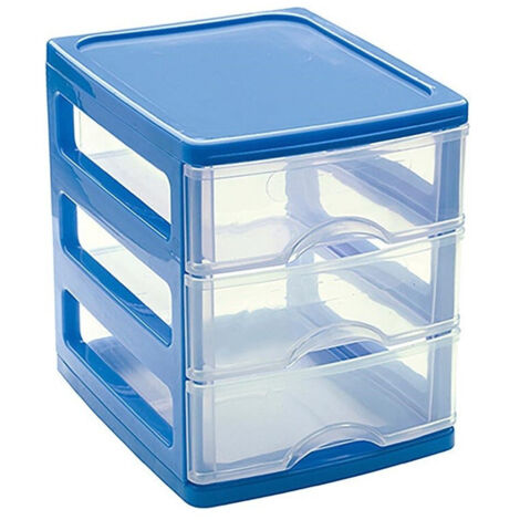 TRADE SHOP - Cassettiera Turia In Plastica 3 Cassetti 13.5x17x17cm In Vari Colori 11224g9 -