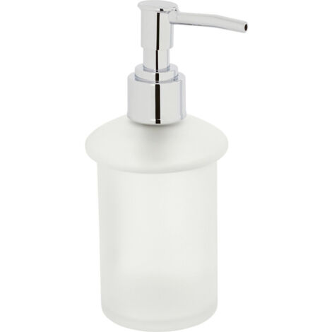 TRADE SHOP - Ricambio Dispenser Porta Sapone Liquido In Vetro Satinato Bagno Accessori -