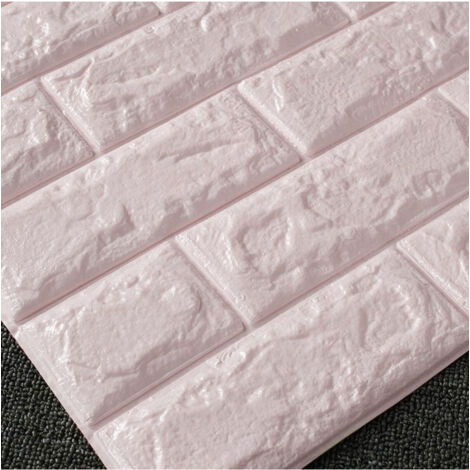 TrAdE Shop Traesio - Pannello Adesivo Per Decorazione Parete Effetto Pietra Muro 70 X 60 Cm Rosa -