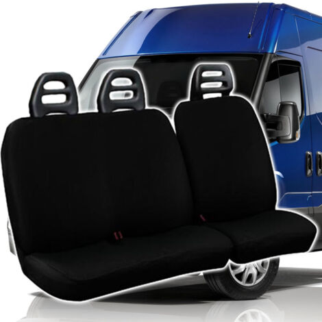 TRADE SHOP - Coprisedili Per Furgone 3 Posti Iveco Daily Universali In Cotone Colore Nero -