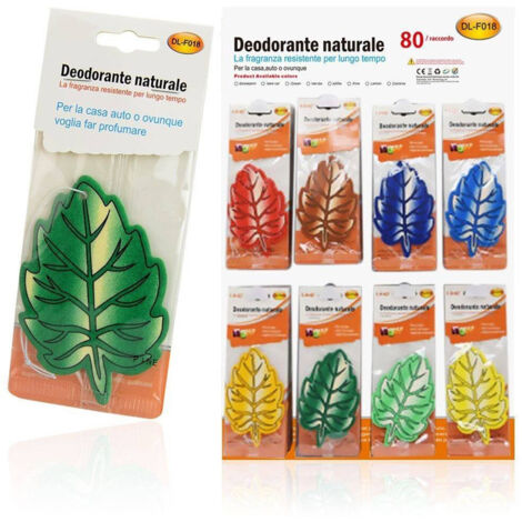 TRADE SHOP - Set 3pz Deodorante Profumo Auto Casa Bagno Forma Foglia 2d Varie Fragranze Dl-f018 -