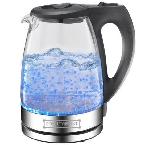 TRADE SHOP - Bollitore Elettrico In Vetro 1,7lt 2200w Acqua Calda Cordless Con Luce Led Blu -