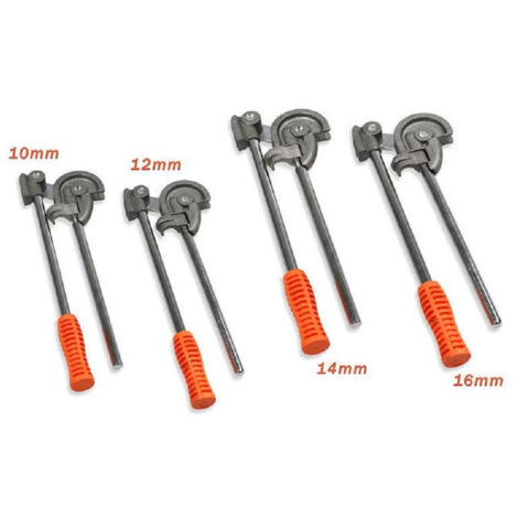TRADE SHOP - Set 4 Piegatubo Piegatubi Curvatubi Manuale In Acciaio Per Tubi 10 12 14 16mm -