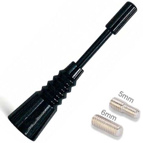 TRADE SHOP - Antenna Universale Mini 6,5 Cm Corta Am Fm Colore Nero Per Autoradio Radio Dab -