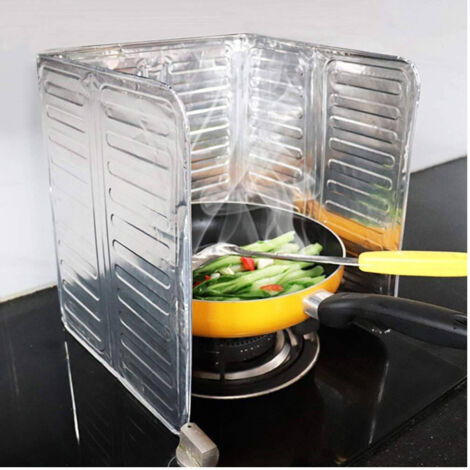 TRADE SHOP - Protezione Fornelli A 3 Lati Paraschizzi Olio Frittura Cucina Pannelli Isolanti -