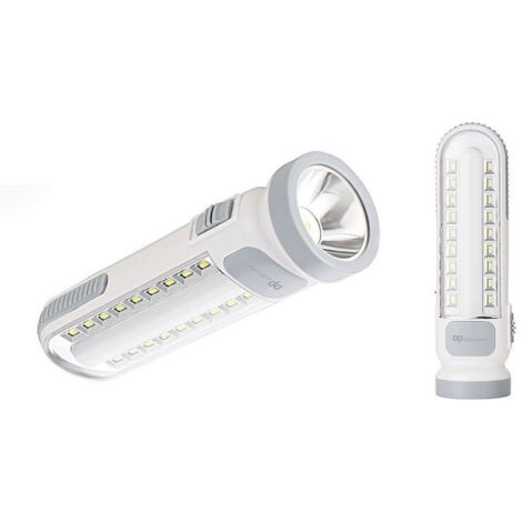 TRADE SHOP - Lampada Portatile Ricaricabile Torcia Led Emergenza Lavoro Garage Dp-7102 -