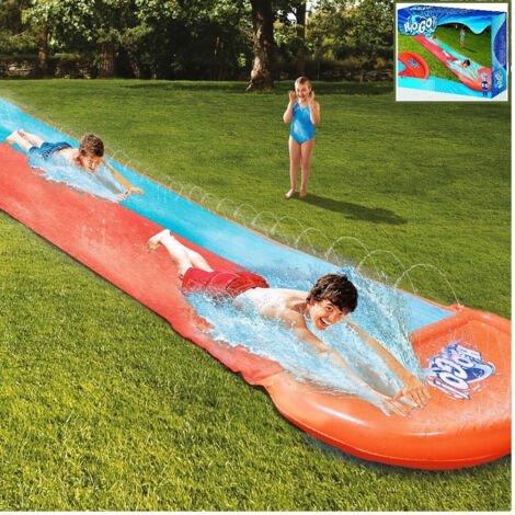 TRADE SHOP - Scivolo Acquatico Giardino Pista 5,49mt Rampa Lancio E Spruzzo 2 Posti -