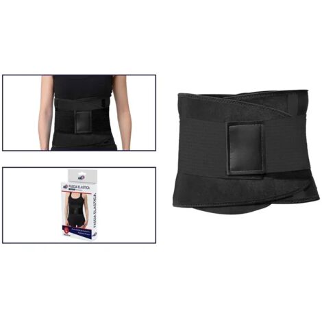 TRADE SHOP - Fascia Lombare Supporto Per La Schiena Cintura Di Sostegno Trainer Pancia Unisex - Nero L