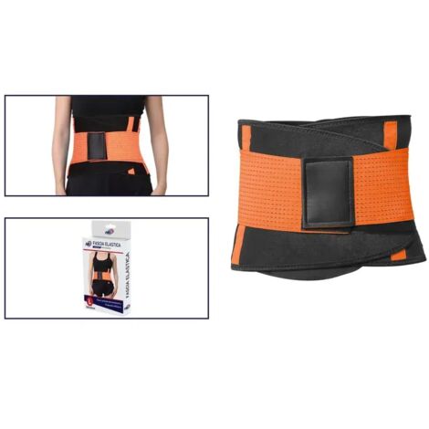 TRADE SHOP - Fascia Lombare Supporto Per La Schiena Cintura Di Sostegno Trainer Pancia Unisex - Arancione L