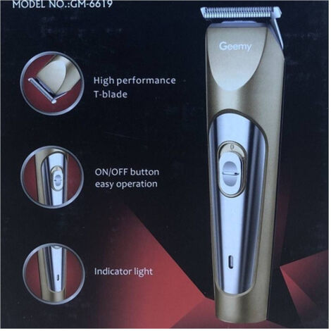 TRADE SHOP - Tagliacapelli A Batteria Ricaricabile Elettrica Trimmer Rasoio Uomo Geemy Gm6619 -