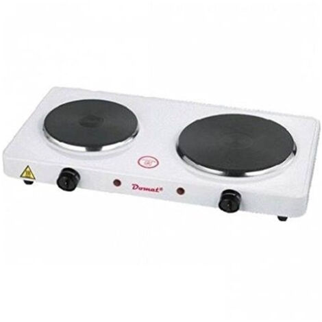 TRADE SHOP - Fornello Elettrico Doppia Piastra Domat Dmt-8001 Campeggio Cucina -