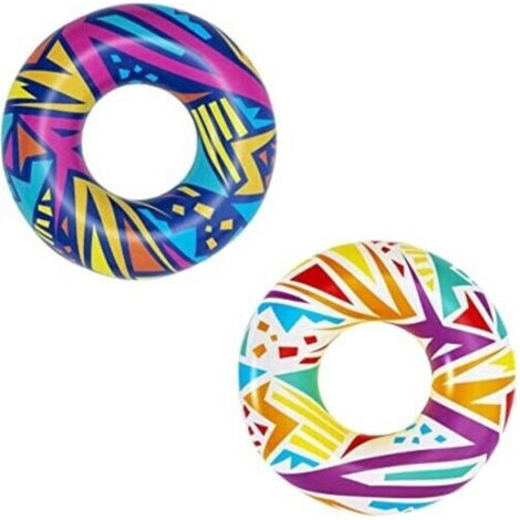 TrAdE Shop Traesio - Salvagente Gonfiabile Fantasia Geometrica ø 107 Cm Ciambella Mare Piscina 36228 -