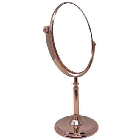 Cleafe - Specchio Tavolo Cosmetico Ovale Con Zoom Girevole Oro Rosa 19.5x16x33.5 Cm 69417 - (1/3)